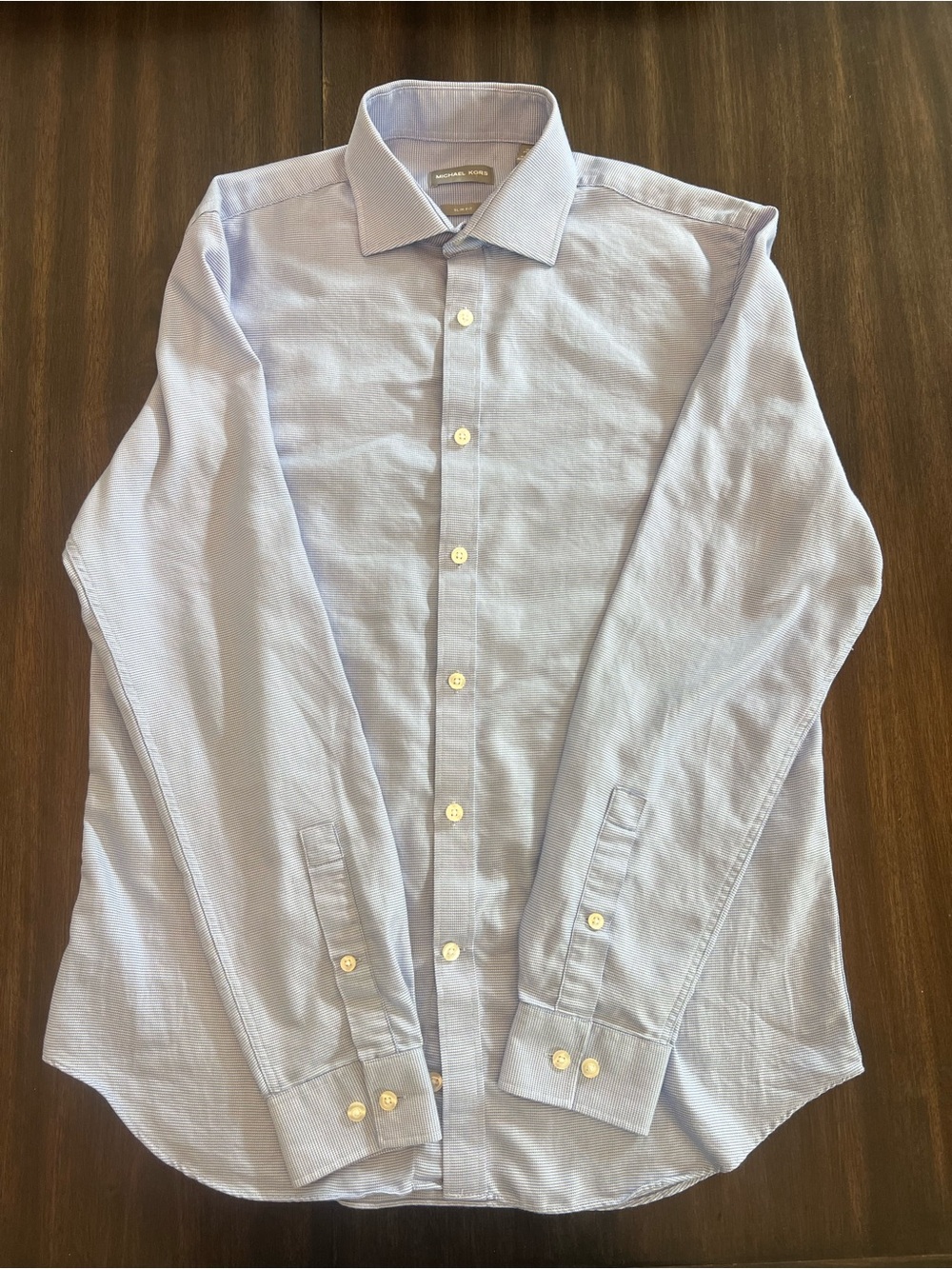 Michael Kors Light Blue Men's Dress Shirt - Spread Collar